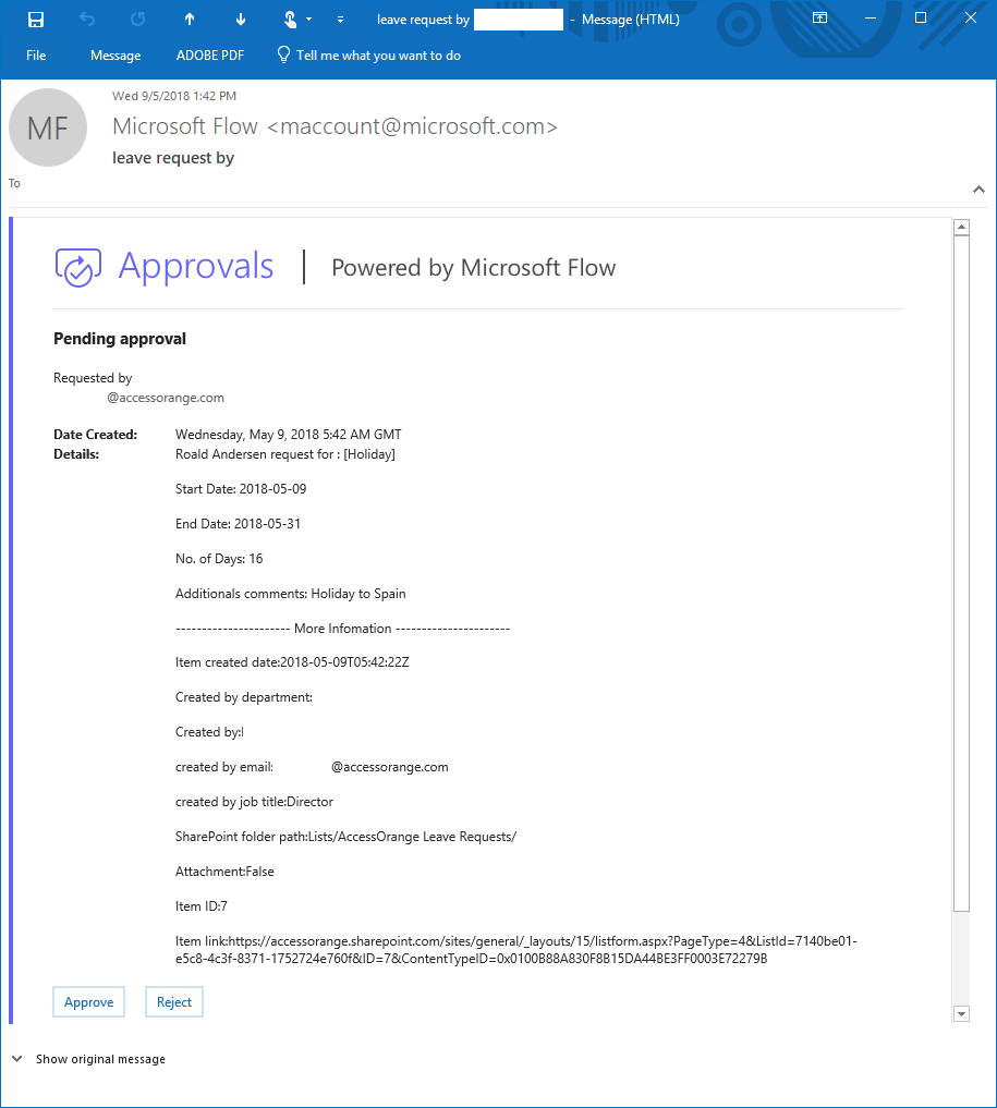 PowerApps Approval Flow