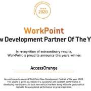 AccessOrange is awarded WorkPoint New Development Partner of the year 2020.
